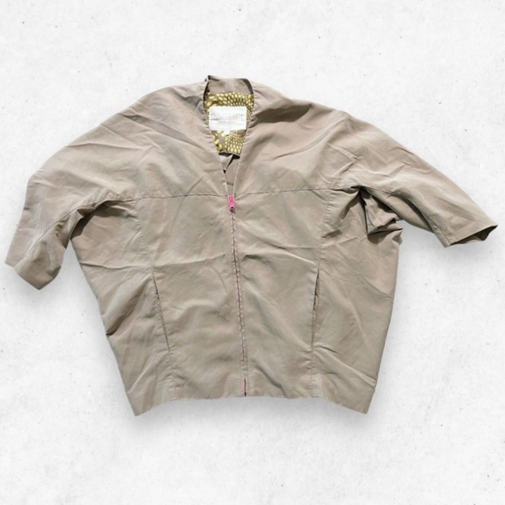 RACHEL Rachel Roy‎ Women’s Open Back Khaki Size XXS Short Sleeve Zip w/ Pockets